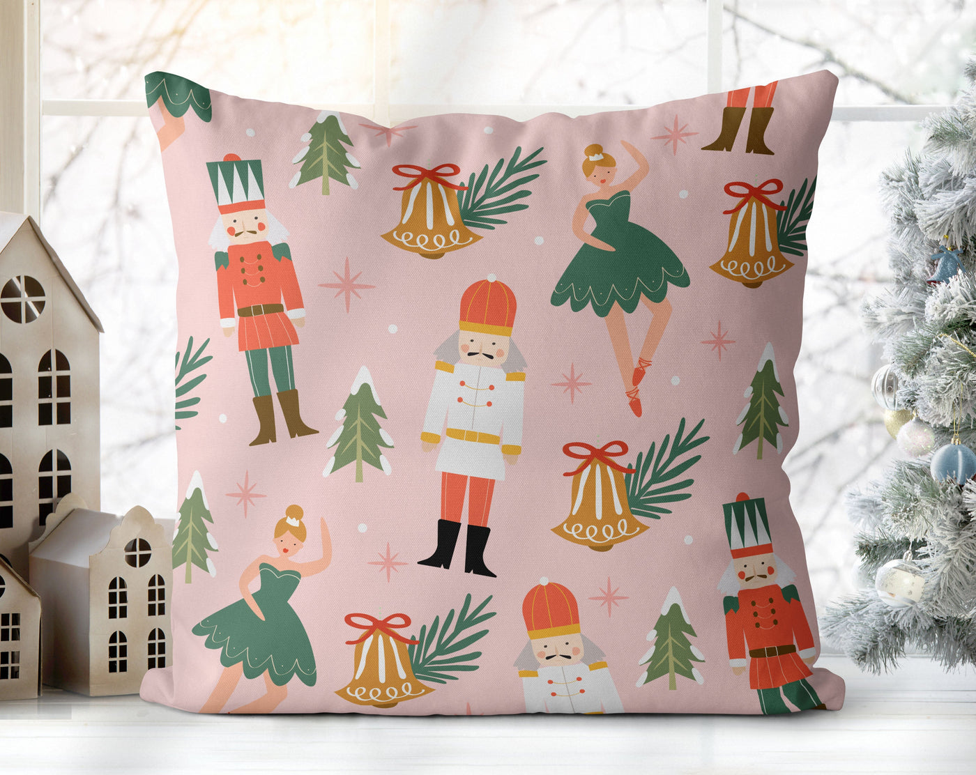 Seriously Silly Christmas Nutcracker Pink Pillow Throw - Cush Potato Pillows