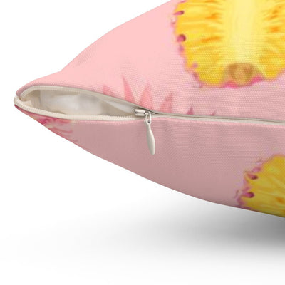 Summer Pink Pineapples Square Pillow Cover Throw - Cush Potato Pillows