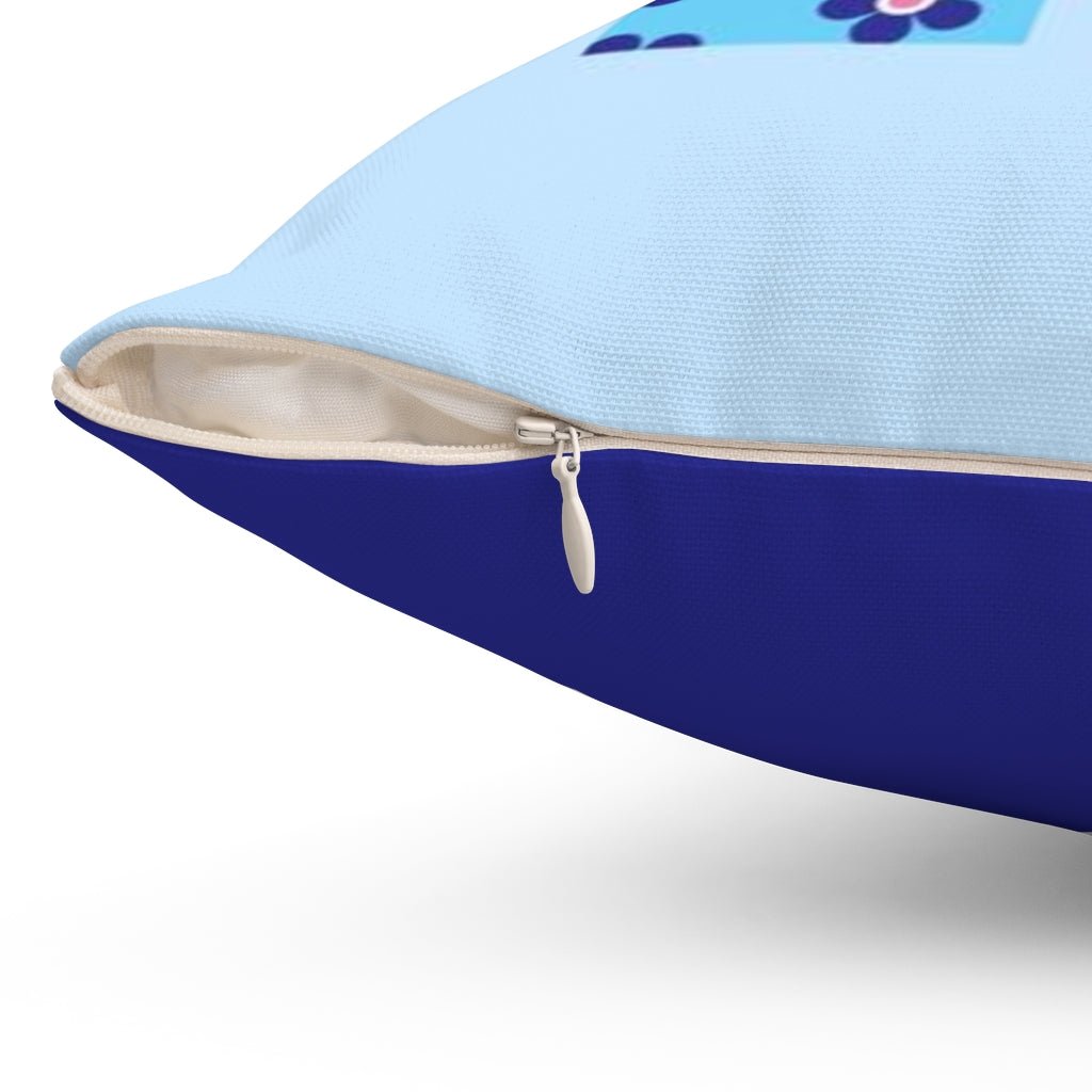 The Blue Scuba Diver and Blue Swim Trunks Square Pillow Cover Throw - Cush Potato Pillows