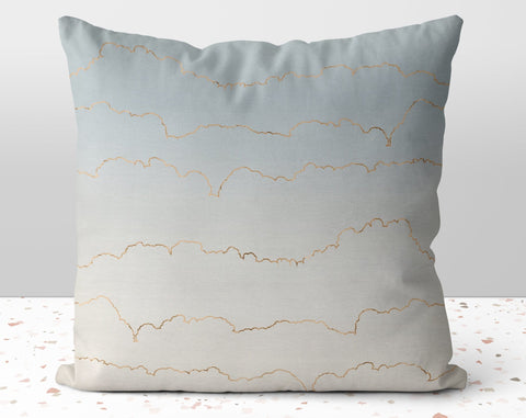 Tranquil Clouds Ocean Blue Pillow Throw Cover with Insert - Cush Potato Pillows