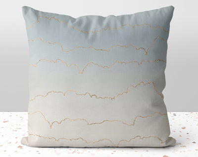 Tranquil Clouds Ocean Blue Pillow Throw Cover with Insert - Cush Potato Pillows