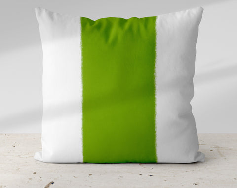 Wide Stripe Vertical Band Cilantro Green Pillow Throw - Cush Potato Pillows