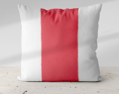Wide Stripe Vertical Band Crimson Red Pillow Throw - Cush Potato Pillows
