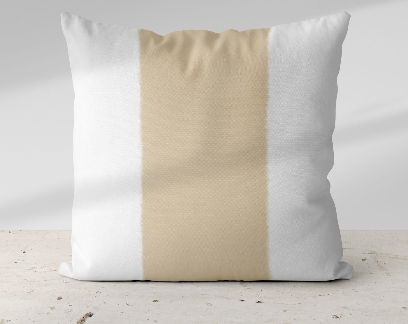 Wide Stripe Vertical Band Desert Beige Pillow Throw - Cush Potato Pillows