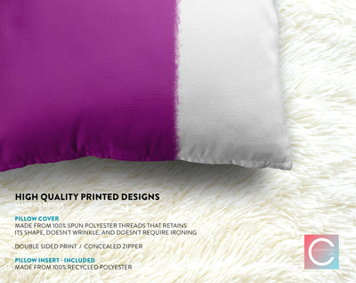 Wide Stripe Vertical Band Lavender Purple Pillow Throw - Cush Potato Pillows