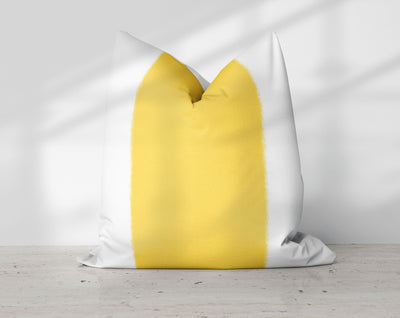 Wide Stripe Vertical Band Lemon Yellow Pillow Throw - Cush Potato Pillows