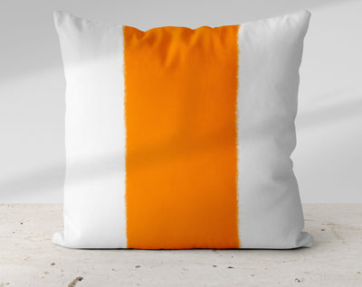 Wide Stripe Vertical Band Pumpkin Orange Pillow Throw - Cush Potato Pillows