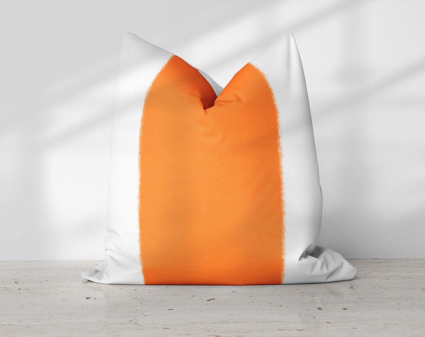 Wide Stripe Vertical Band Pumpkin Orange Pillow Throw - Cush Potato Pillows