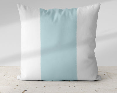 Wide Stripe Vertical Band Spa Blue Pillow Throw - Cush Potato Pillows